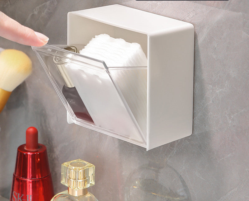 Bathroom Wall Makeup Removal Cotton Swab Storage Box Toilet