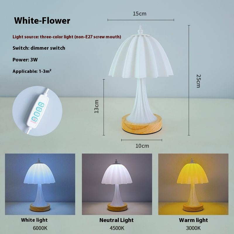 Cream Style Bedroom Bedside Atmosphere Remote Control Small Night Lamp