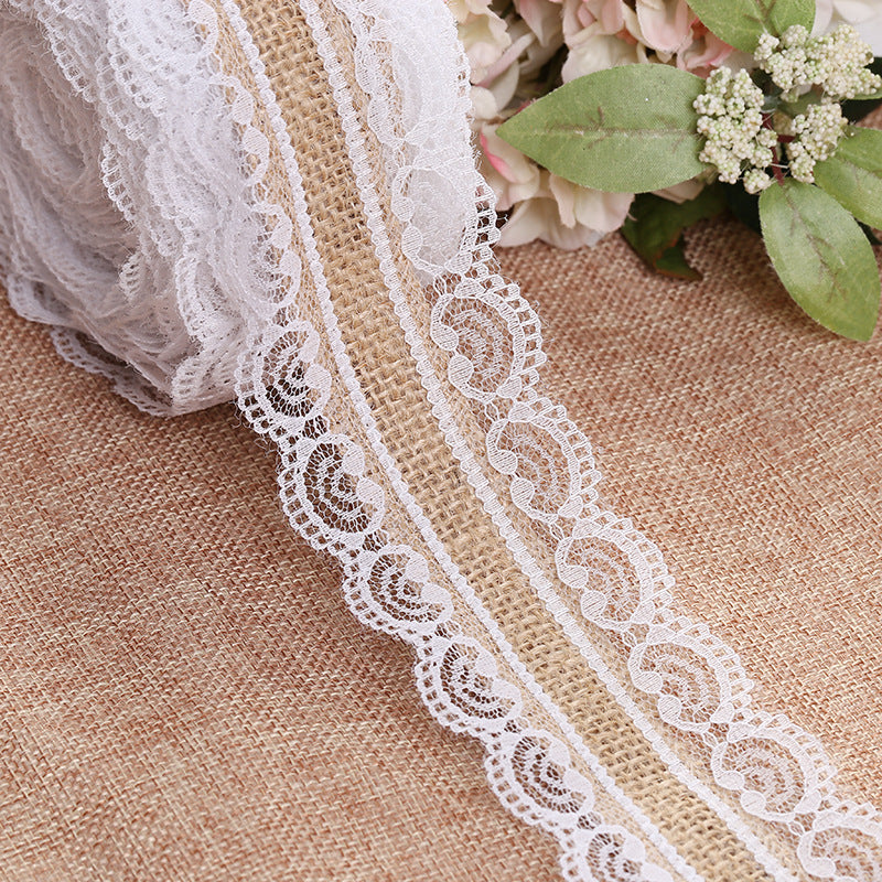 Wedding Lace Burlap Roll Crafts On Both Sides